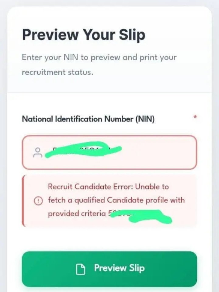 NPF Recruit Candidate Error: Unable to Fetch a Qualified Candidate Profile